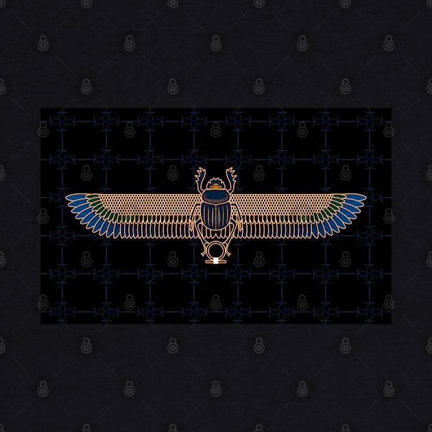 Gold & Blue Egyptian Scarab Mask by CRWPROD